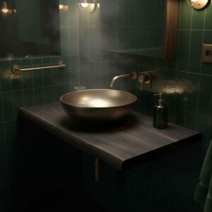 Waschtischplatte Eiche Tischplatte Vintage Schwarz Burgunderrot