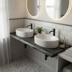 Waschtischplatte Altholz Schwarz Eiche 120cm