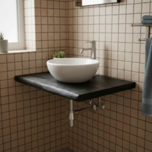 Waschtischplatte Altholz Schwarz Eiche 40cm