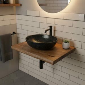 Waschtischplatte Altholz Eiche Waschtischplatte Rustikal Tischplatte Dunkle 70cm