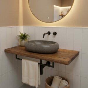 Waschtischplatte Altholz Eiche Waschtischplatte Rustikal Tischplatte Dunkle 90cm