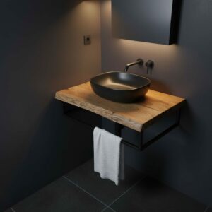 Waschtischplatte Altholz Eiche Waschtischplatte Rustikal Tischplatte Dunkle 50cm