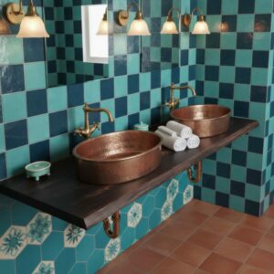 Waschtischplatte Vintage Schwarz Burgunderrot 140сm