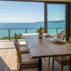 Tischplatte Eiche massiv mit natürlicher Kante 160x80cm