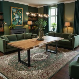 Tischplatte Eiche massiv mit natürlicher Kante  120x80cm