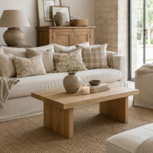 Couchtisch Eleganter Couchtisch aus massivem Eichenholz Natur Transparent geolt 120cm