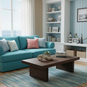 Eleganter Couchtisch aus massivem Eichenholz Antikbraun – Ein zeitloser Blickfang für Ihr Wohnzimmer 120cm