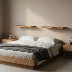 Regalbrett Bücherregal Baumkante Massive Eiche Cognac Braun Alt Holz 70cm